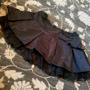 Black Taffeta and Lace Skirt